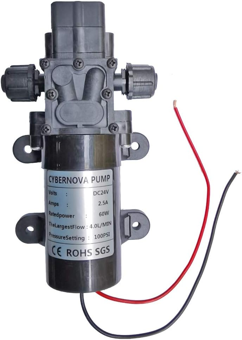 CYBERNOVA DC24V 100PSI 4.0L / M High-Pressure Self-Priming Diaphragm Pump for Fresh Water Built-In Pressure Switch Caravan/Boat/Garden/Gehicle/Camper Cleaning image number 4