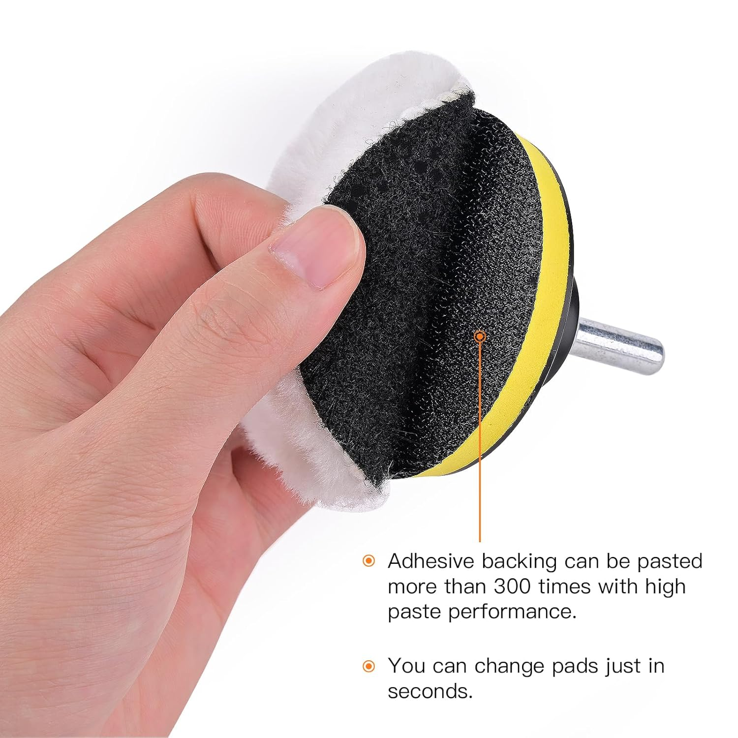 Kshineni 7 Pcs 5 Inch (125Mm) Wool Polishing Buffing Pad Car Polisher Buffer Drill Attachment with M14 Drill Adapter image number 4