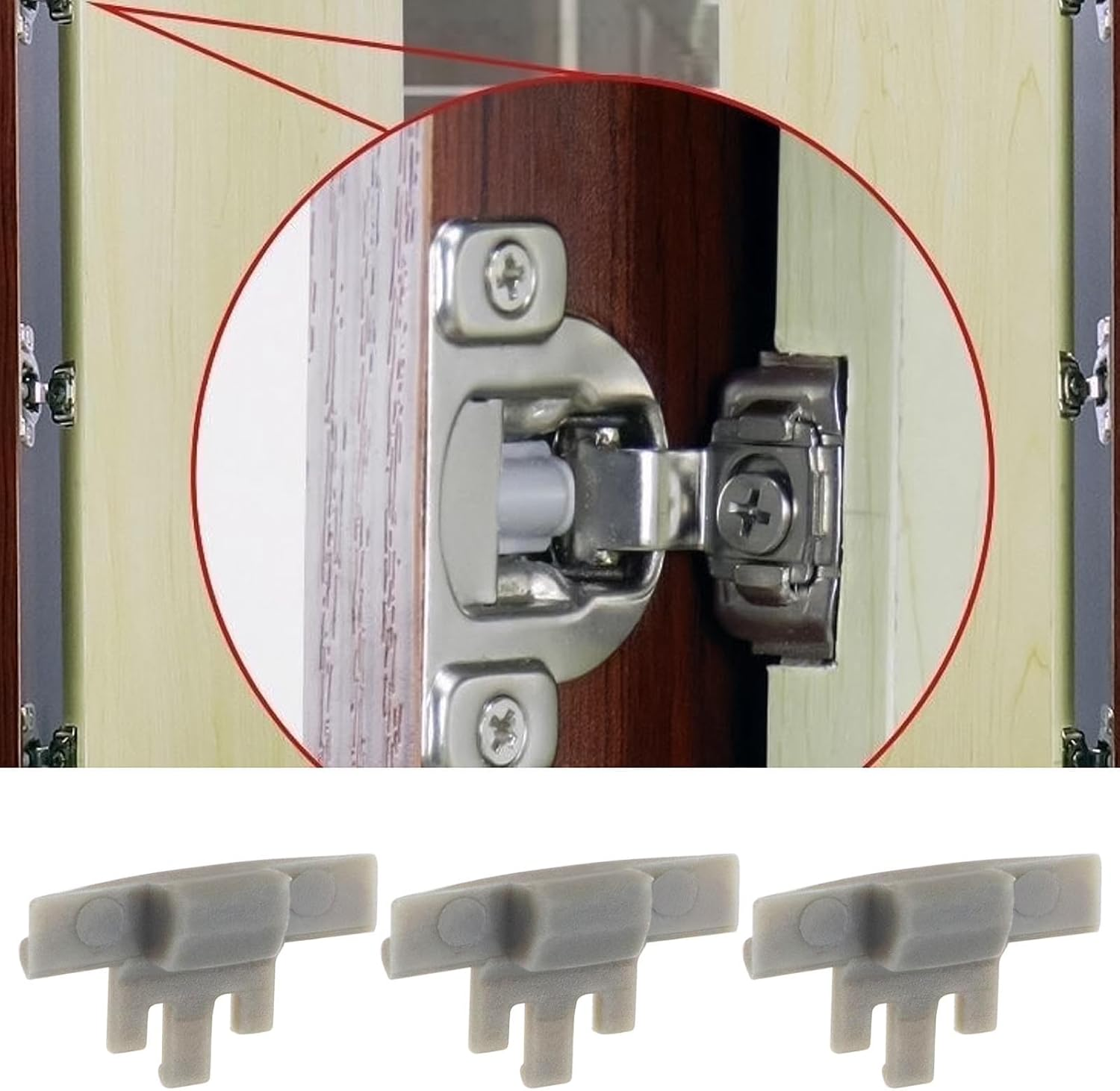 SING F LTD 10 Pieces 86 Degree Angle Restriction Hinge Clip for Opening Degree Restrictor Clips 86 Degree Kitchen Cabinet Door Restraints Plastic image number 4