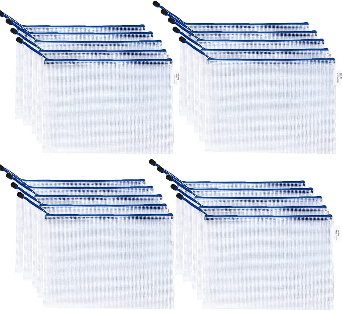 20Pcs A5 Waterproof Bag Document Bag,Clear Zipper Bags Ues for Home,Office, Business Travel image number 3