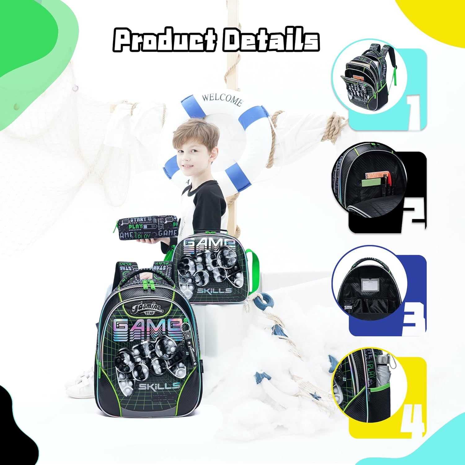 Meetbelify Backpack for Girls Elementary Preschool Kids Lunch Box for School image number 4