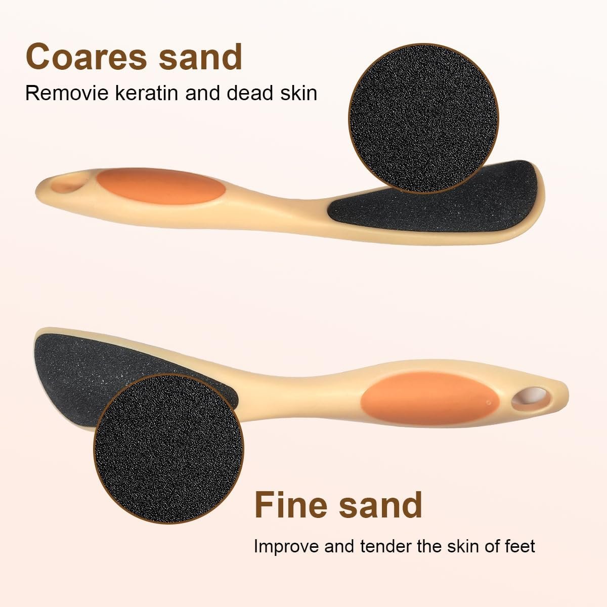 Ruayia Callus Remover Double-Sided Foot Scraper, Callus Remover, Dead Skin Callus Remover, Feet Callus Shaver for Foot and Hand, Callus Removal on Wet and Dry Feet - Pink image number 5