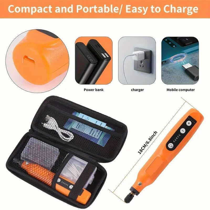 Powerful Mini Cordless Rotary Tool Kit with 5-Speed and USB Charging, 58 Accessories for Engraving, Polishing, Etching image number 2