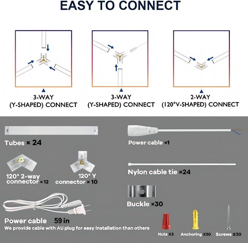 5 Grids Hexagon LED Garage Lights&mdash;24 Pack 26400LM Super Bright LED Honeycomb Shop Ceiling Light for Warehouse Workshop Gym Basement Car Care Wash Room﻿ image number 3