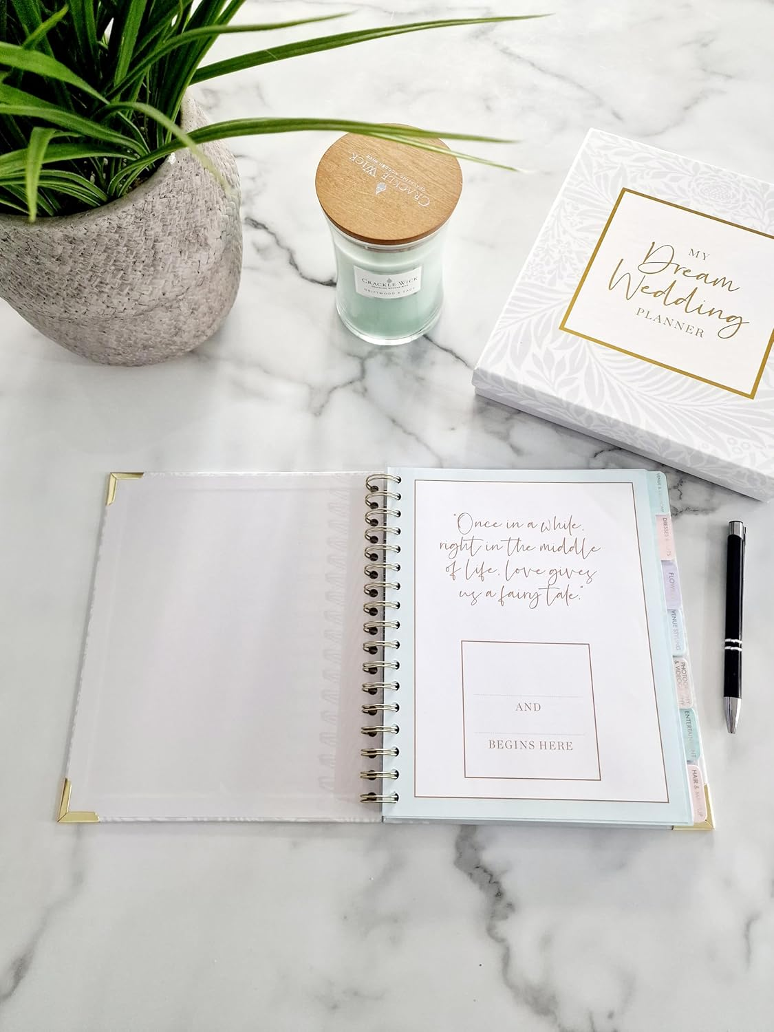 Award Winning 2025 | Luxury White & Gold UK Wedding Planner Book Organiser | Engagement Gift for Brides & Grooms | a Beautiful Complete Organiser Diary with Matching Gift Box & Smartphone App image number 3