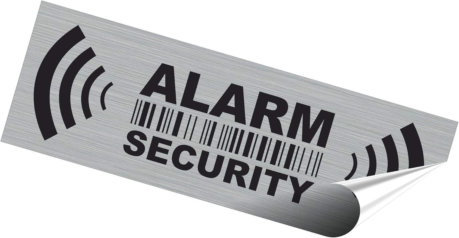 20 X Security Alarm Warning Sign Stickers - for Internal and External Use - Protection for Home, Car... - Weatherproof - Size: 2,9 X 1 in - "ALARM SECURITY" image number 5