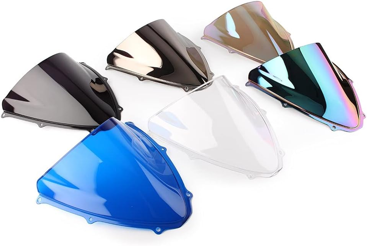 Motorcycle Accessories Windshield Windscreen for Suzuki GSXR600 GSXR750 K6 2006 2007 Motorcycle Parts ABS Plastic Double Bubble Windshield (Color : 6)