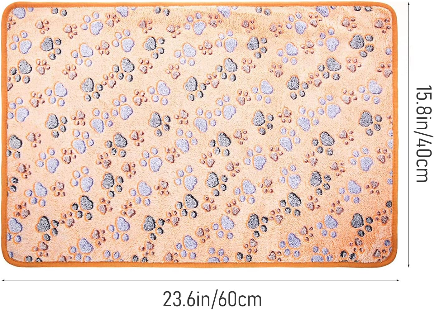 Pack of 16 Dog Blankets for Small Pets, Fluffy Fleece Blanket with Paw Pattern, Soft Flannel Blanket for Dog, Cat, Guinea Pig, Rabbit, Hamster - Sleeping Blanket, Cuddly Blanket 60 X 40 Cm, Bu image number 5