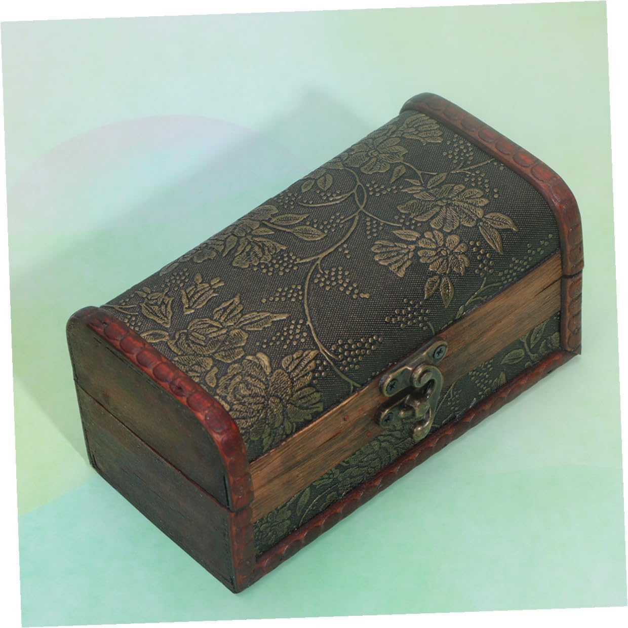 MAGICLULU Vintage Chinese Style Wooden Decorative Storage Box Lock, Small Orange Retro Jewelry and File Organizer for Home and Wedding Use image number 3