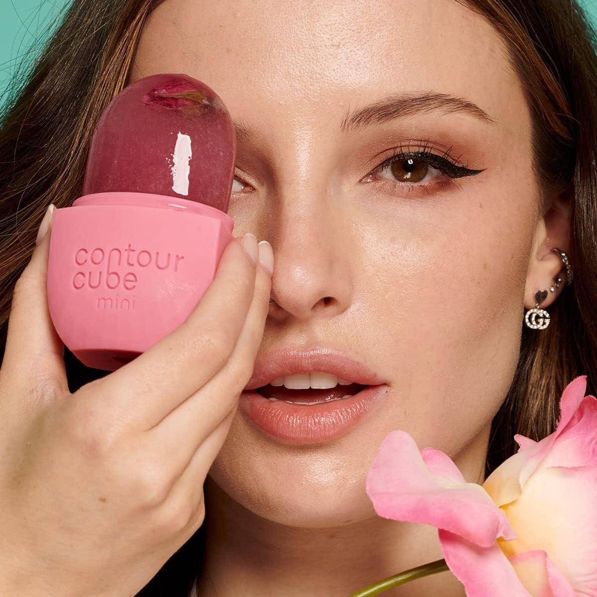 Contour Cube Mini - Revolutionary Ice Roller for Sculpting & De-Puffing - Face Ice Roller & Massager - Ice Mold for Face - Compact Skin Care Tools for Daily Skincare & Travel - Original Pink