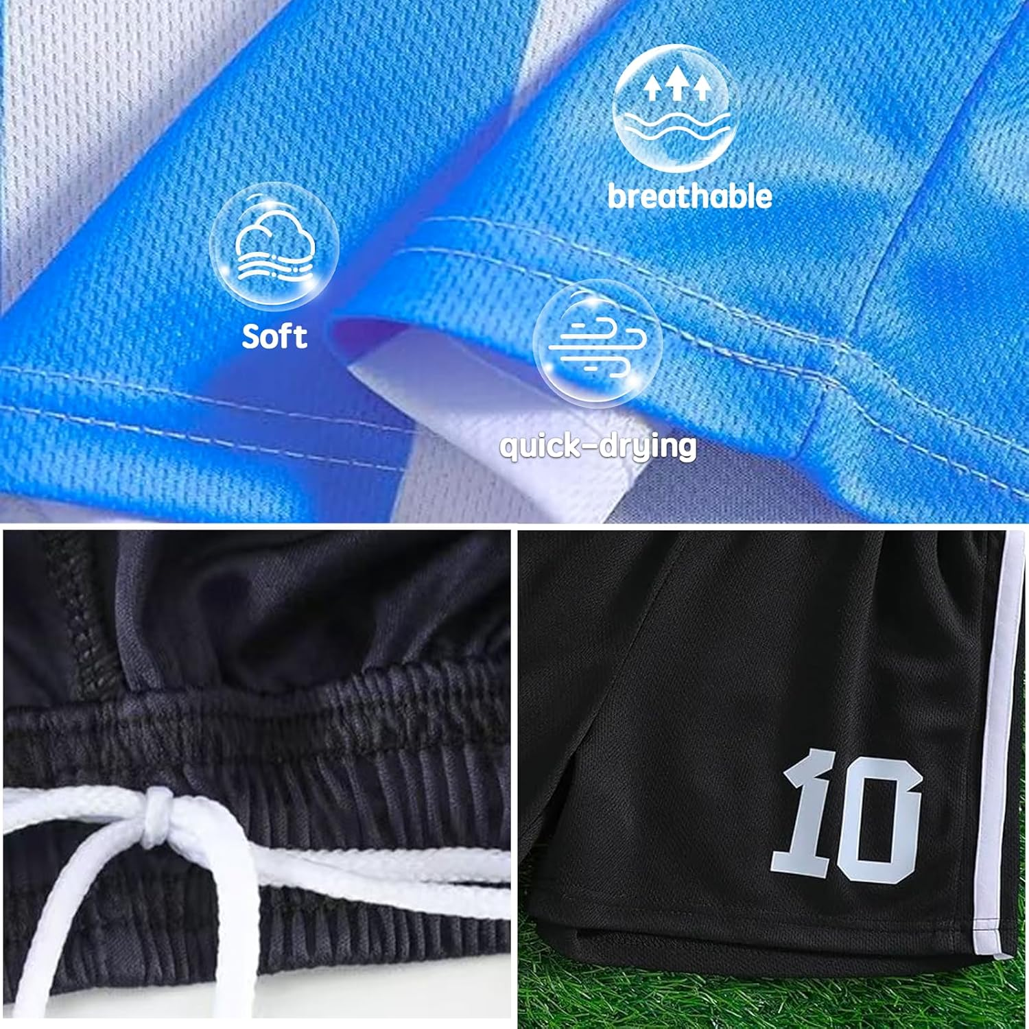 LJ Sengly Supply Kid Jersey #10 Jersey Youth Kid Soccer Jersey, T-Shirt Trunks Socks Soccer Shirt Set image number 3