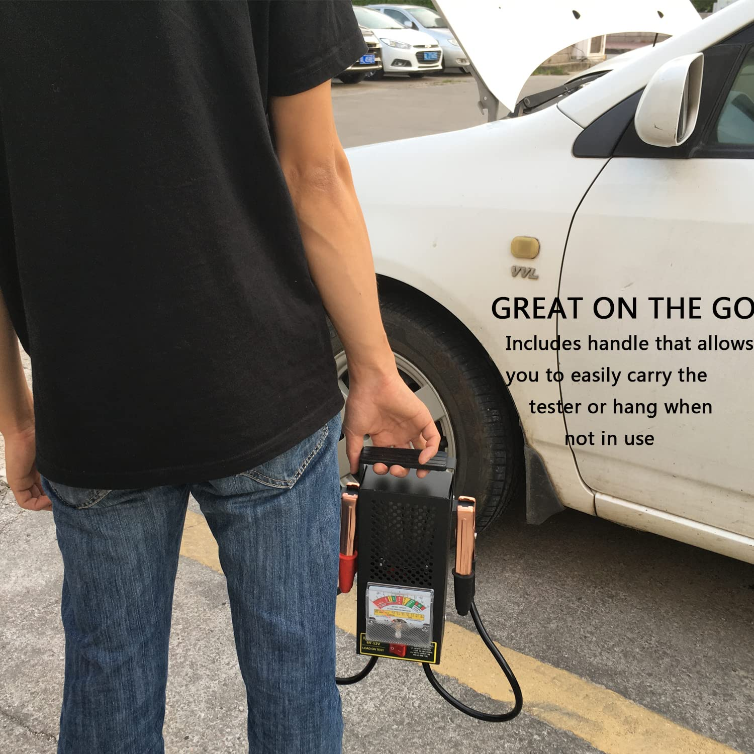 Battery Load Tester, Car Battery Load Tester 6V 12V Battery Alternator Tester with Voltmeter and Alligator Clips for All Batteries Car, Rvs, Motorcycles, ATV, Boats image number 3