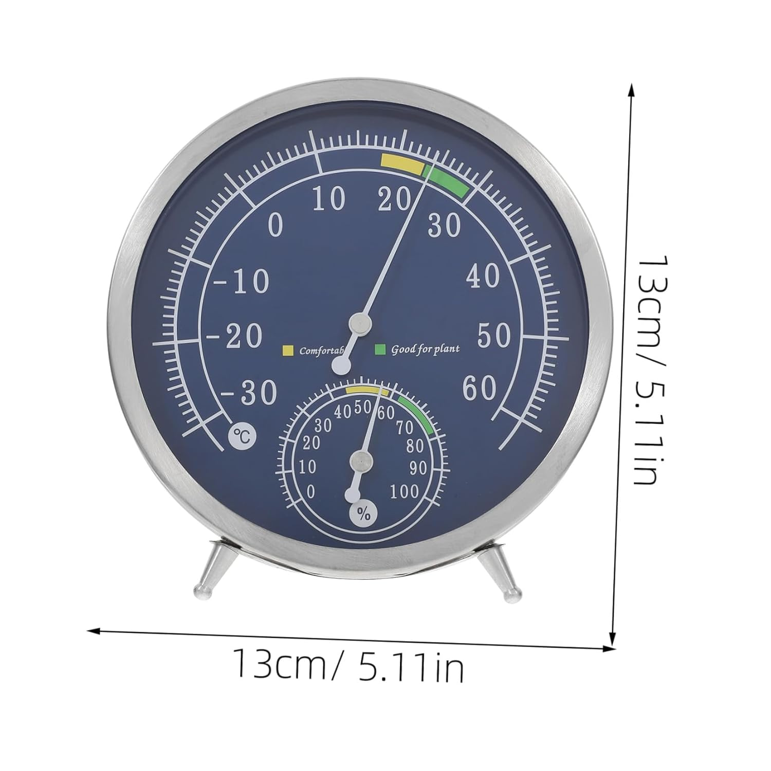 Stainless Steel Analog Thermometer Hygrometer with High Precision Temperature Humidity Gauge for Sauna Garden Garage Indoor Outdoor Use Easy to Read Dial Material image number 2