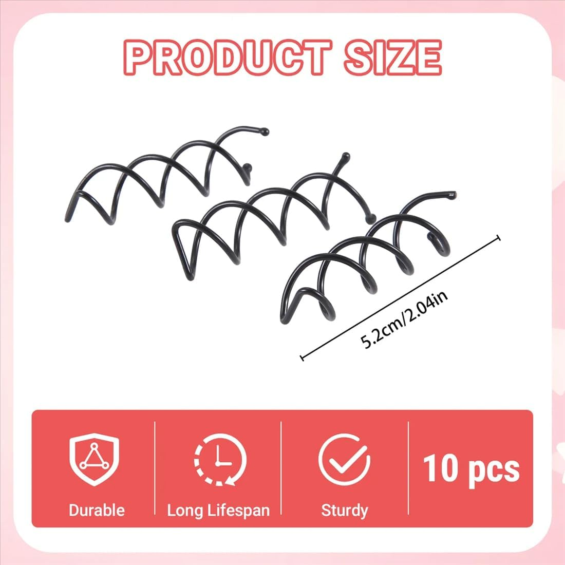 DLPRK 10Pcs Spiral Hair Pins Spiral Hair Pins for Hairstyle Design Rotating Hair Pins for Bun DIY Hairstyle Tools image number 1