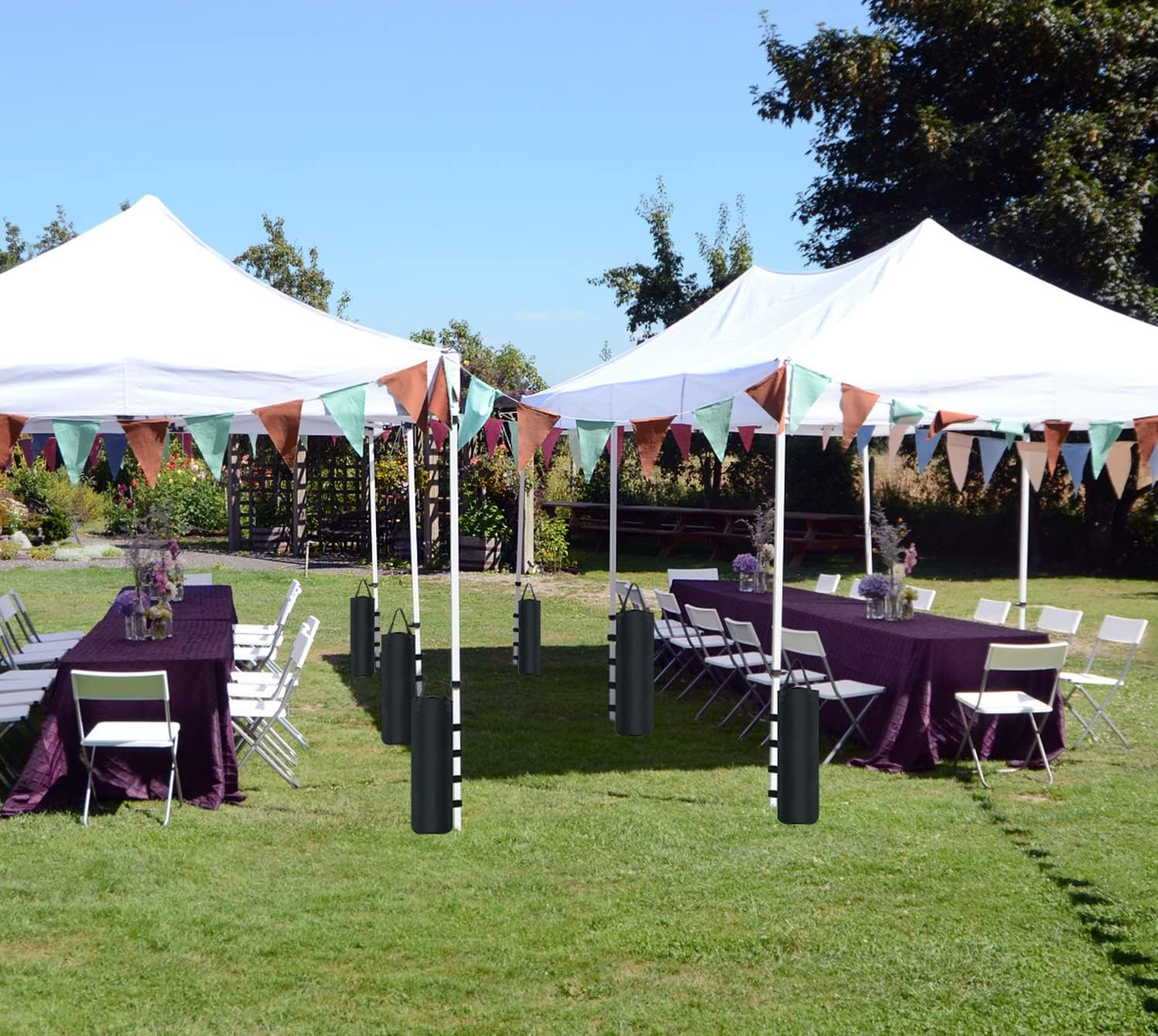 8 Pack Canopy Weights Sand Bags, 224 LBS Extra Large Canopy Sand Bags with Sand Shovel for Windproof Pop up Tent Gazebo Canopy Outdoor Shelter Umbrella Pool Ladder without Sand, Black image number 3