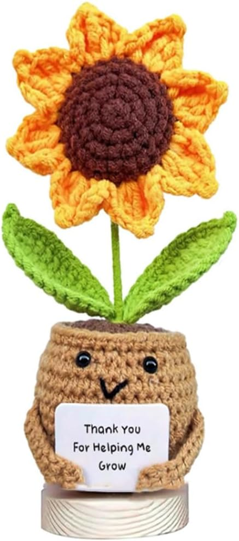 Suithink Positive Crochet Sunflower Doll for Thank You for Helping Me Grow Crochet Sunflower Doll for Women, Men image number 3