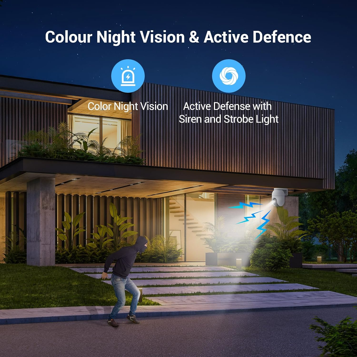 EZVIZ 3K Outdoor Security Camera, 360&deg; PTZ Wifi Camera, Ai-Human/Vehicle Detection, 2-Way Talk, Color Night Vision, Waterproof, One Click Return for Home Security Camera (C8C 5MP) image number 1