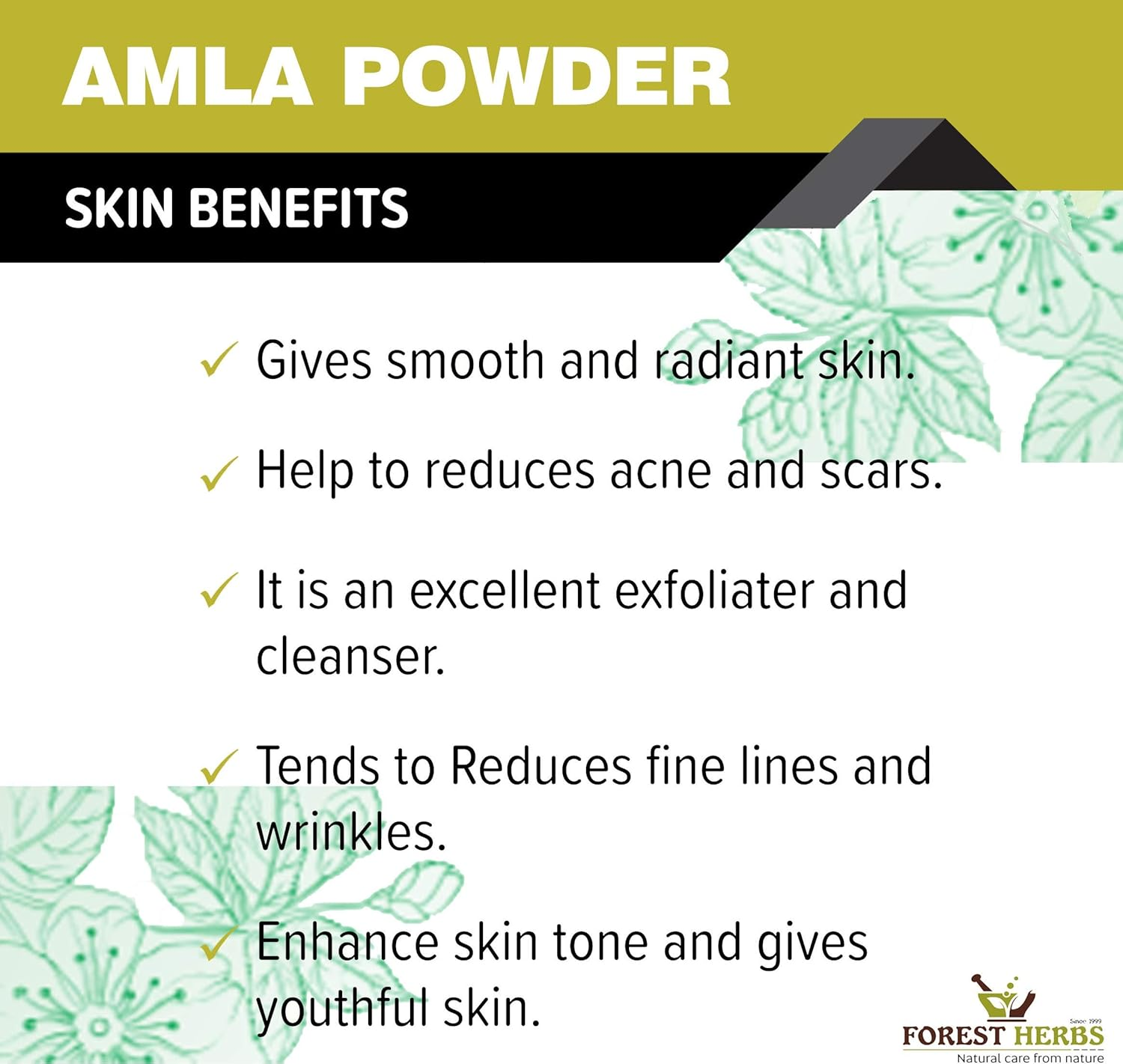 Forest Herbs 100% Natural Organic Amla Powder for Hair Growth - 100 Grams image number 3