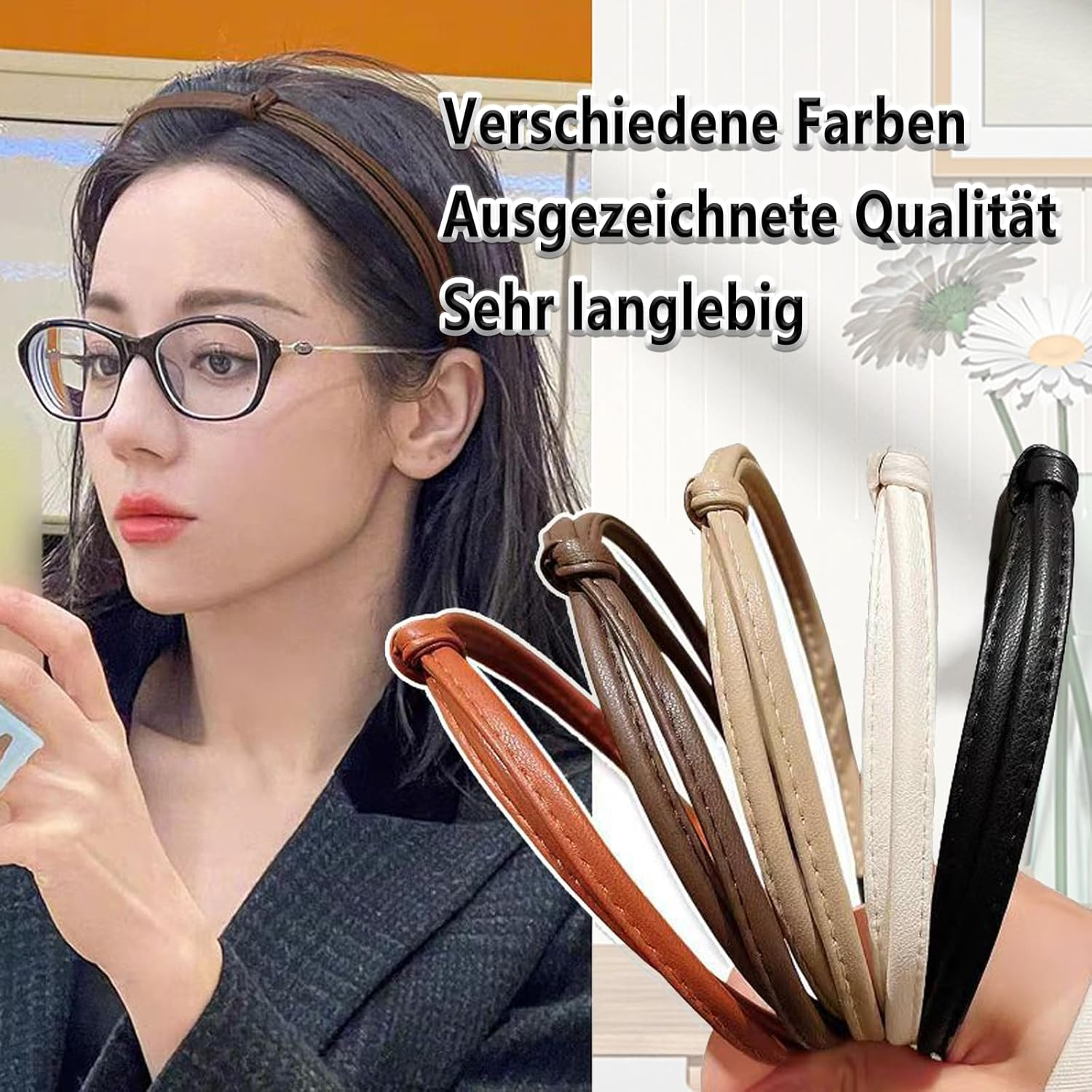 Whaleo Set of 5 Women'S Headband Women'S Costume Headband Hair Accessories Hair Band Thin Slim image number 2