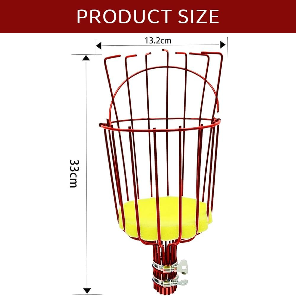 2-Pack Fruit Picker Head &ndash; Durable Harvesting Tool with Foam Cushion for Easy Fruit Picking &ndash; Ideal for Oranges, Avocados, Apples & More (Rod Not Included, Red)