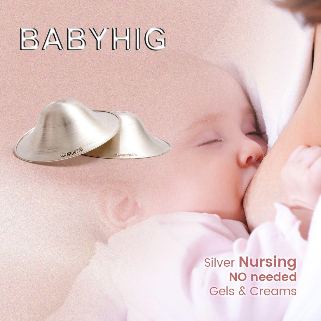 BABYHIG the Orginal Silver Nursing Cups &ndash; Silver Nipple Shields for Breastfeeding - Nipple Guards Protector for Breastfeeding - Nipple Shields for Nursing Newborn &ndash; Nickel Free &ndash; 925 Silver image number 6