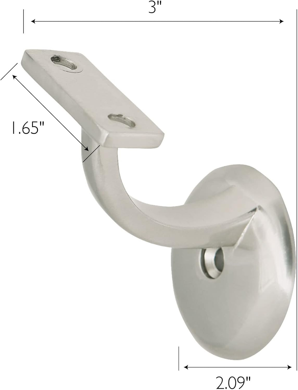 Design House 182030 Jumbo Handrail Bracket Satin Nickel 5-Pack image number 1