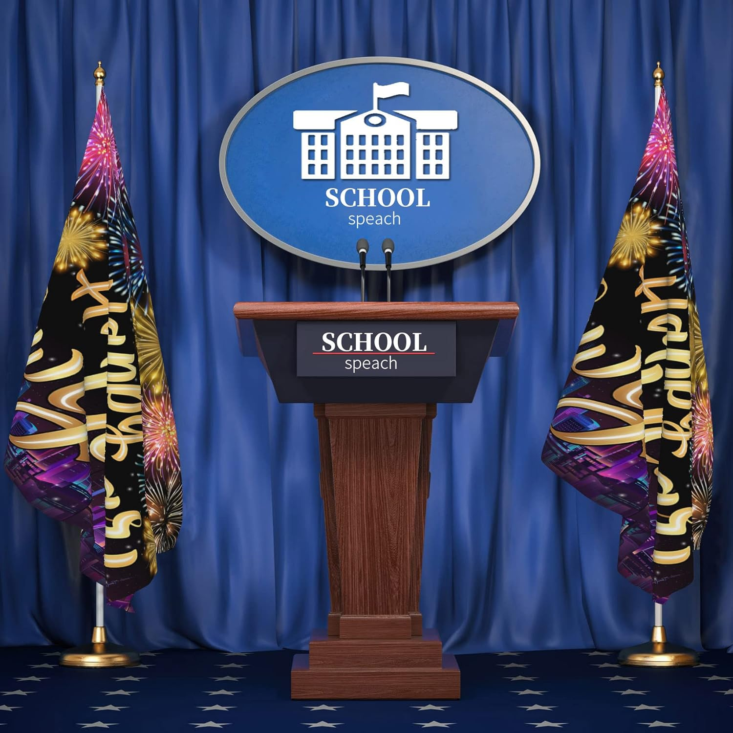 Yongfoto 2026 Happy New Year Flag 3X5Ft Colorful Glitter Fireworks Blooming City Night Flags for Holiday Celebrations Banner Home Outdoor Garden Porch Indoor Party Decor, with 2 Sturdy Grommets image number 6