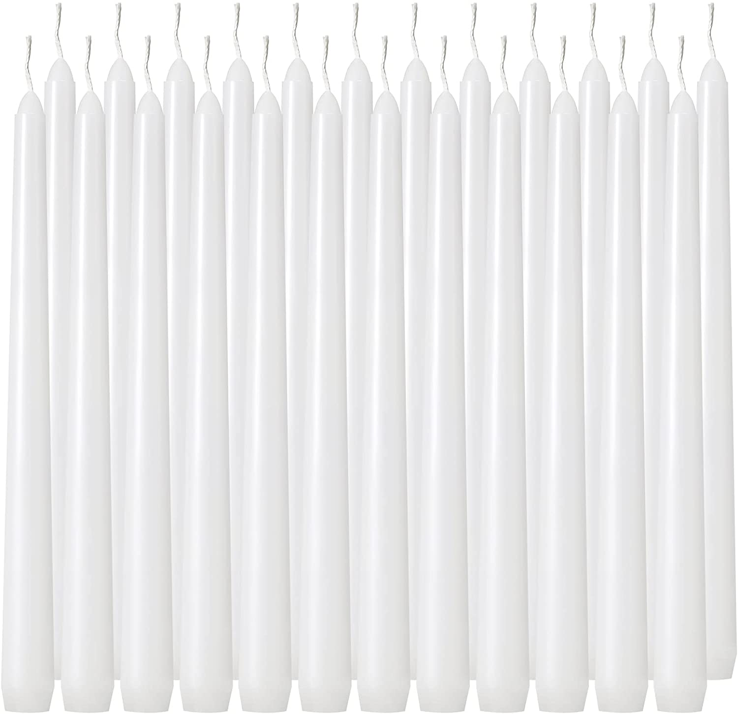 24 Pack Tall White Taper Candles, 10 Inch (H) Dripless, Unscented Dinner Candle, Smokeless Taper Candles, Paraffin Wax with Cotton Wicks, 8 Hours Burn Time image number 3