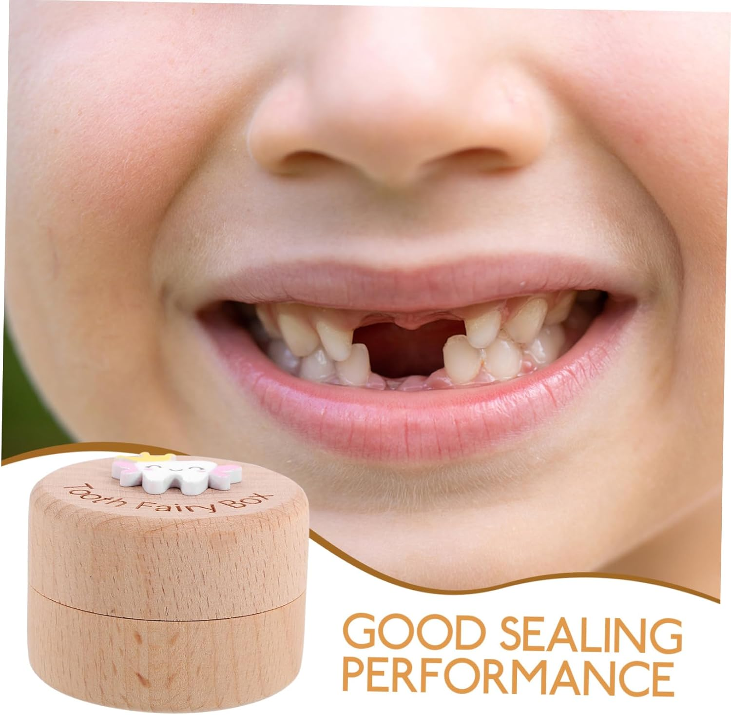ULTECHNOVO Boy Girl Fetal Hair Box Boys and Girls Tooth Holder Wooden Storage Container Tooth Fairy Souvenir Box image number 4