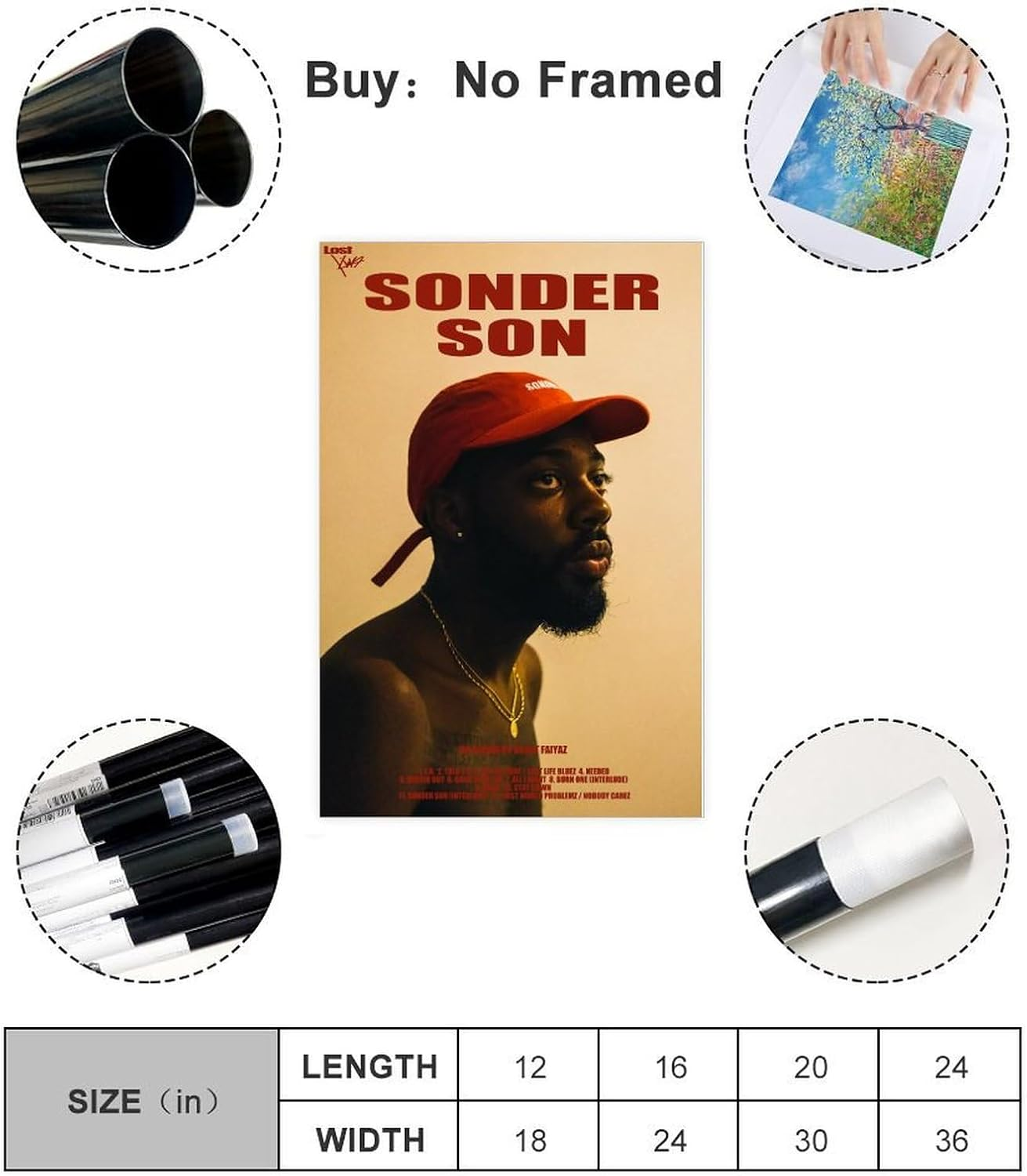 TOBIANG Brent Poster Sonder Son Music Album Cover Signed Limited Edition Canvas Poster Bedroom Decor Office Room Decor Gift Unframe:12X18Inch(30X45Cm) image number 2