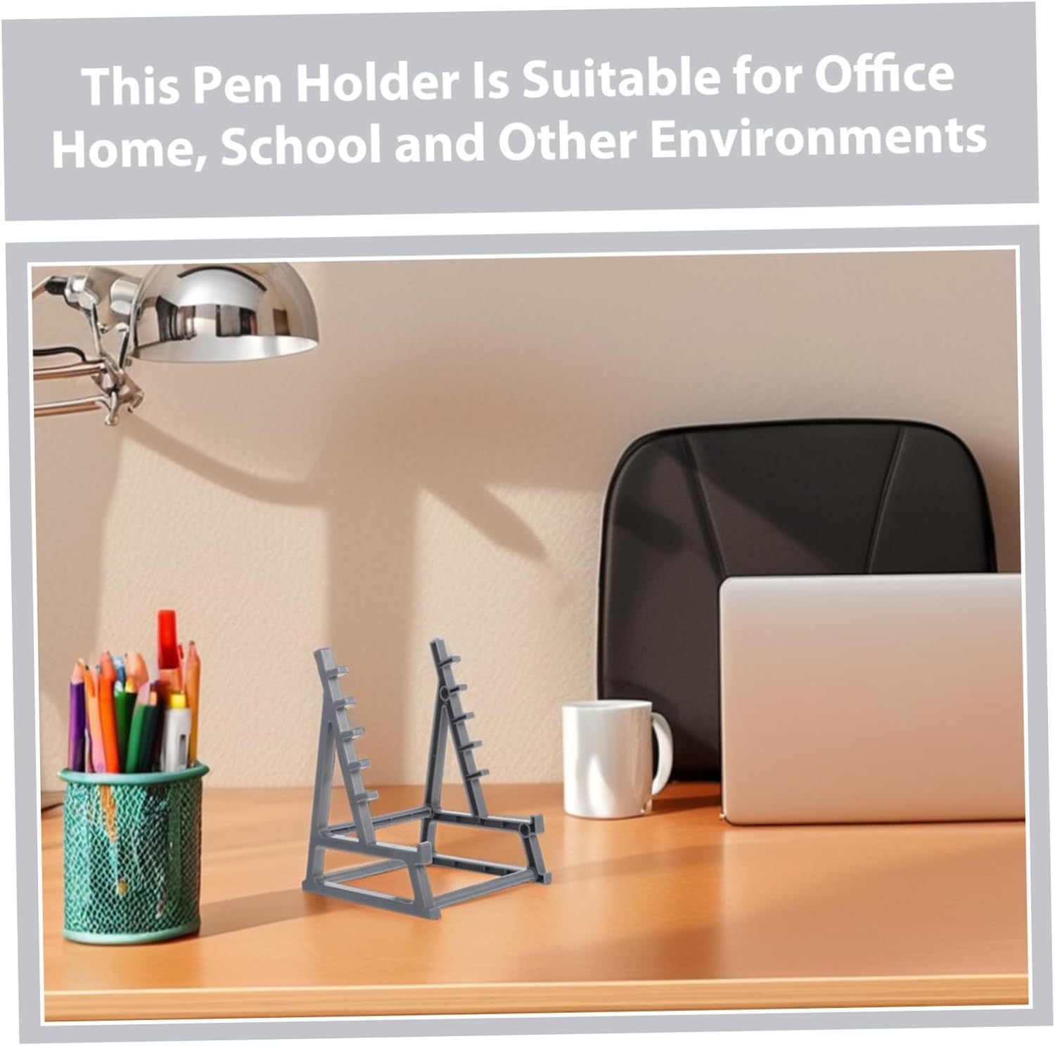 FOYTOKI Barbell Pen Holder for Office Desk Decor for Men Dumbbell Rack Bar Holder for Weightlifting Gym Decor Barbell Socket Dumbbell Storage Rack Gym Accessories Desk Accessories image number 2