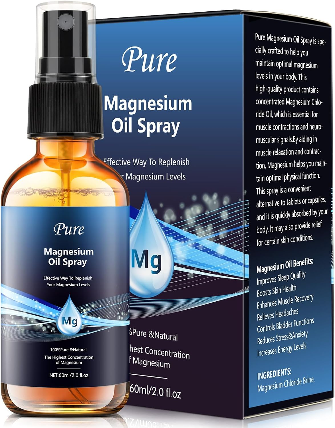 Pure Magnesium Oil Spray - Topical Magnesium Spray for Feet and Body - Natural Magesium Oil Nourishes the Skin - Gentle on Skin, Easy to Absorb and Use - Non-Greasy for Daily Routine image number 3