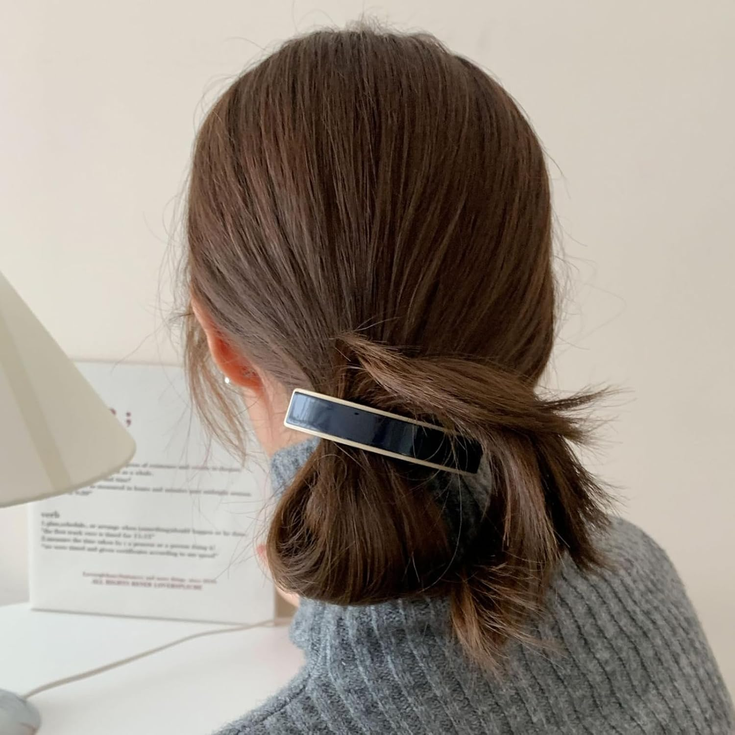 Pack of 2 Hair Clips, Vintage Hair Clips, Classic Hair Clips, French Hair Clips, Rectangular Hair Clips, Decorative Hair Clip, Large for Women and Girls