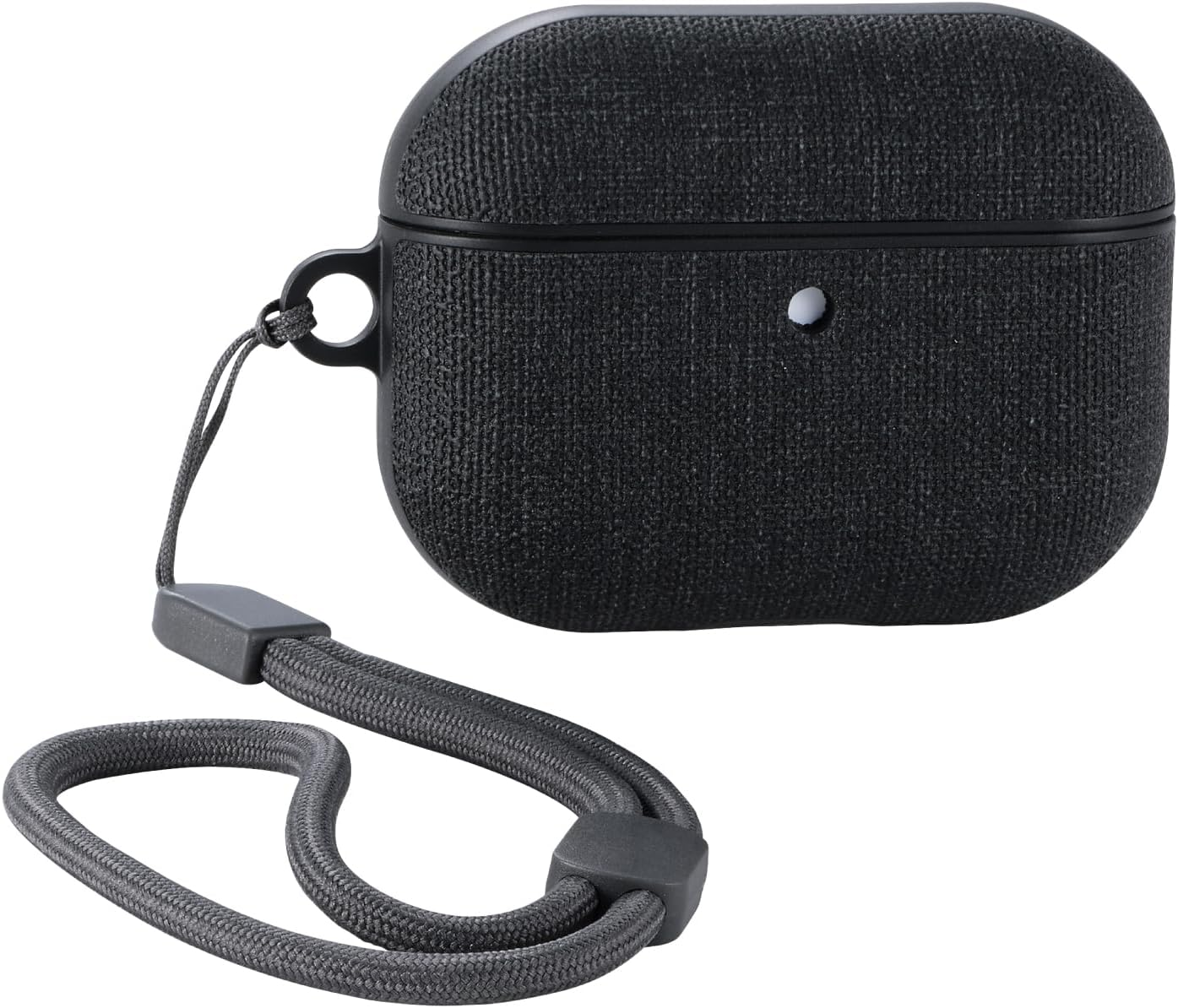 Elecom AVA-AP07CCNV Airpods Pro 3 3Rd Generation 2025 Fabric Touch Case, Shock Absorption, All around Air Cushion Protection, Carabiner Included, Magsafe Charging, Compatible with Wireless Charging