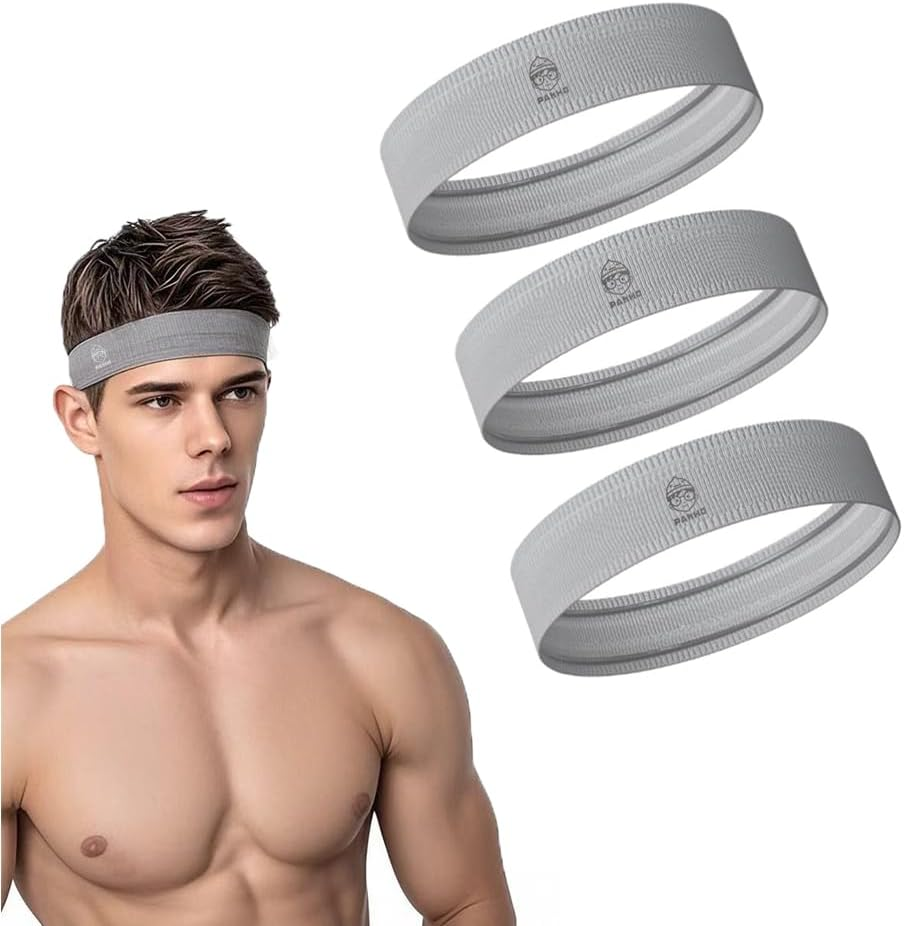 Headband for Men and Women 3PCS/1PC Trendy Silicone No Slip Sweatbands Stretchy Headbands for Workout Yoga Running and Cycling