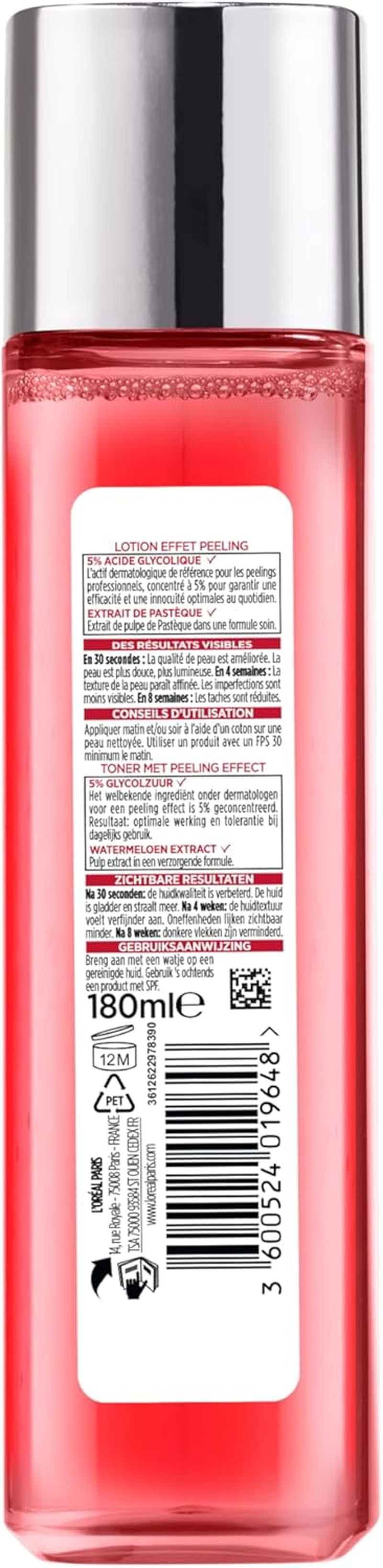 L'Or&eacute;al Paris - L'Oreal Revitalift Exfoliating Toner with 5% Glycolic Acid 180Ml image number 4