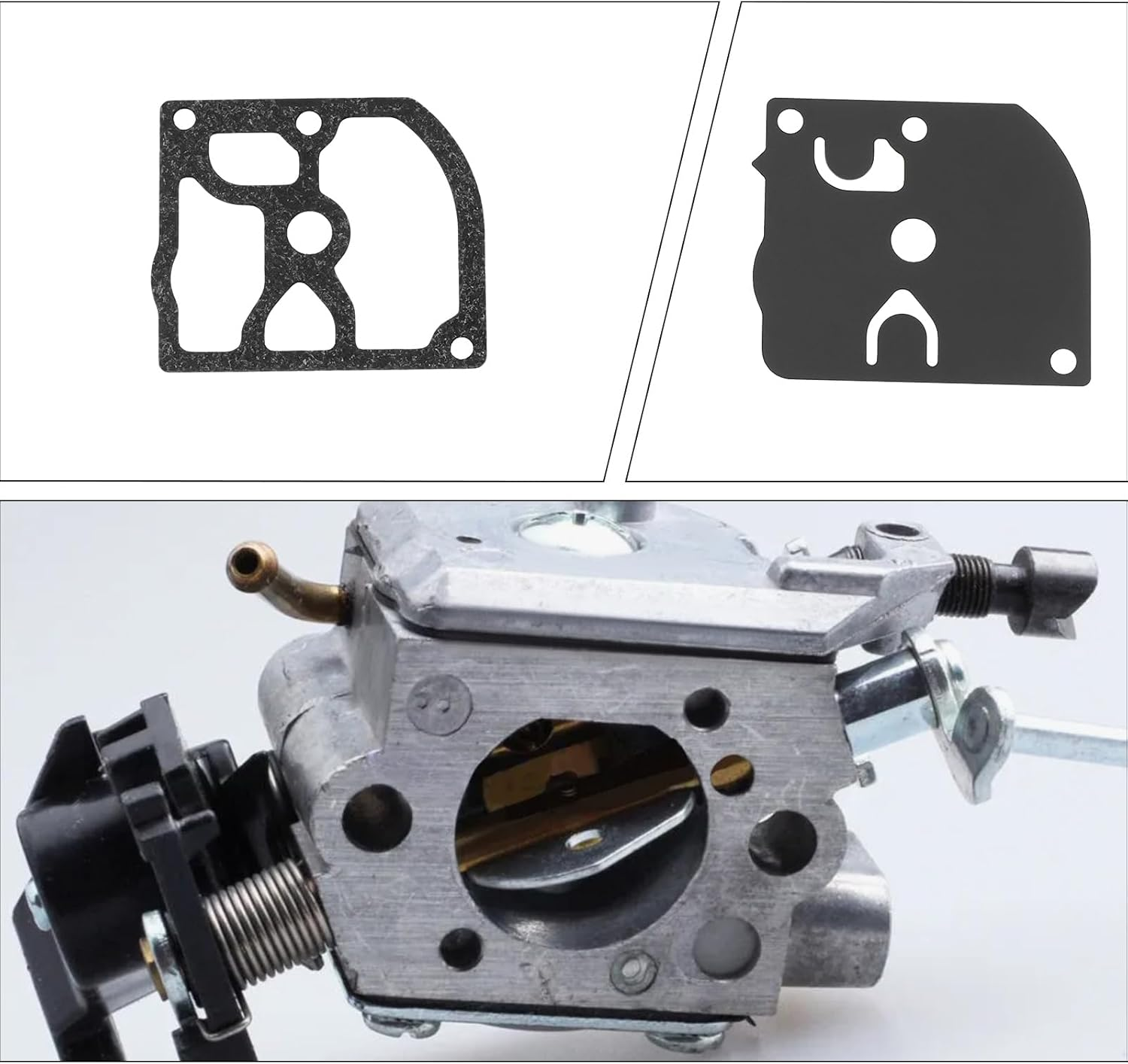 2 Set Carburetor Carb Repair Rebuild Kit Compatible with ZAMA RB-129 C1M-W26 C1M-W26A C1M-W26B C1M-W26C C1M-W47 Compatible with Poulan Pro image number 2