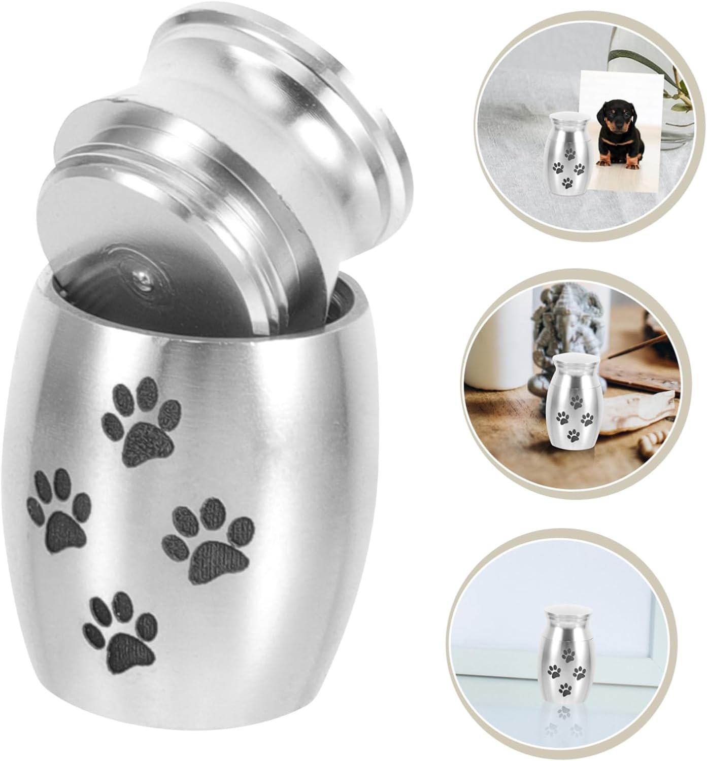 WOONEKY Alloy Pet Cremation Urn for Dogs and Cats Keepsake Urn with Memorial Ashes Jar for Pet Ashes to Pet Urns for Ashes image number 5