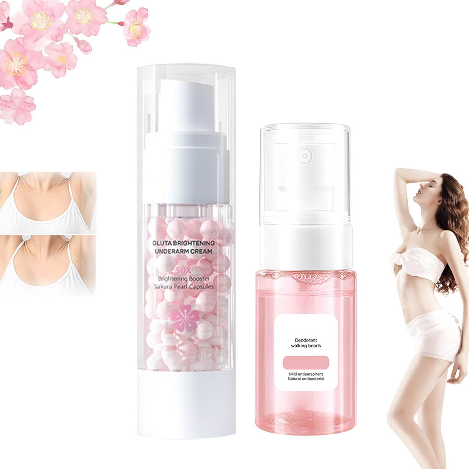 Underarm Spray Deodorant,Multi-Functional Whitening Cream,Brightening Underarm Cream,Underarm Cream&Spray