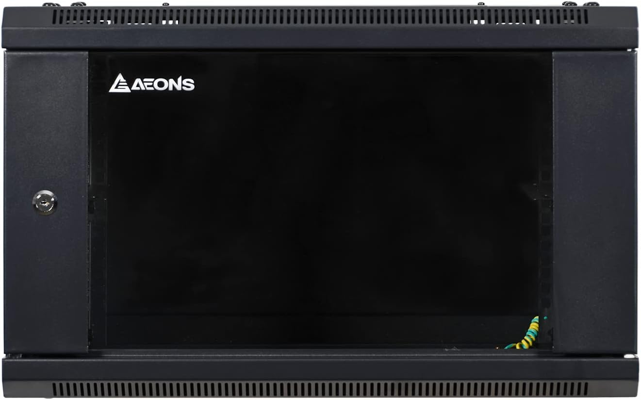 AEONS Professional Wall Mount IT Cabinet Enclosure 19-Inch Server Network Rack with Vented Door (6U-18In Depth, Glass Door) image number 4