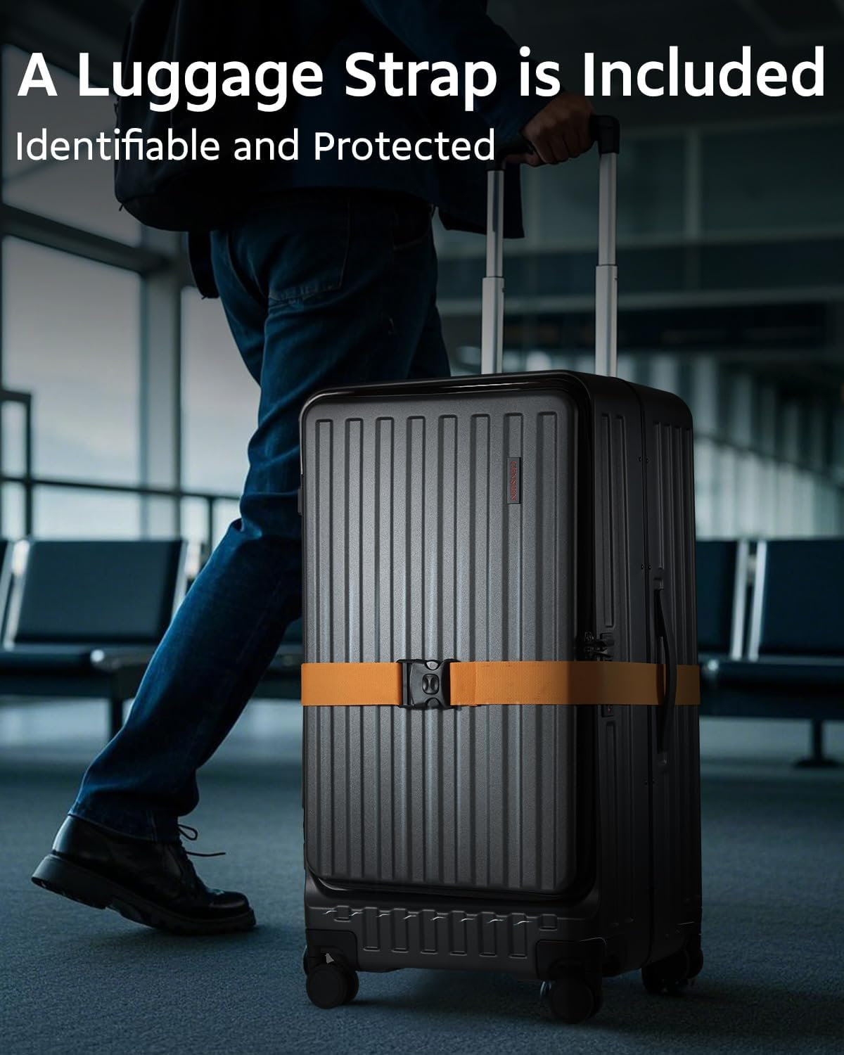 CENSIEN Checked Luggage, Large Suitcase 29 Inch Trunk Luggage with Spinner Wheels, Lightweight ABS+PC Hard Shell with Aluminum Frame, Top Opening, TSA Lock (Grey, 1PC) image number 4