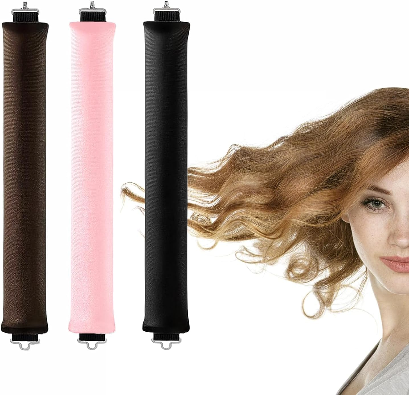 Heatless Hair Curler Overnight Curls Blowout Rods, 3Pcs Heatless Curling Rod Velvet Blowout Rods,No Hot Roller Overnight Blowout,Velvet Heatless Curling No Heat Hair Curler Overnight Curl Blowout Rod image number 2