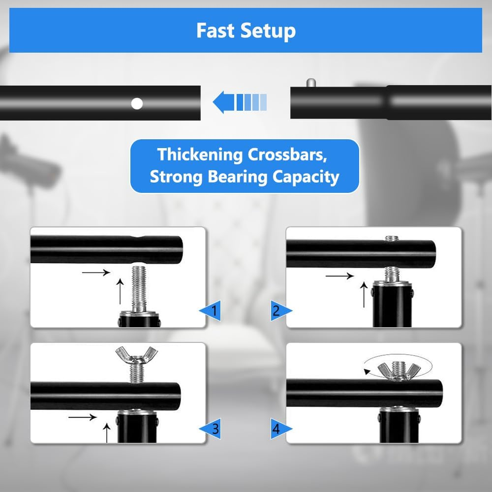 MSKIRA Photo Backdrop Background Stand 3.13MX3M Support Stand, Adjustable Heavy Duty Photography Tall Background Telescopic Support System Kit with Carry Bag image number 2