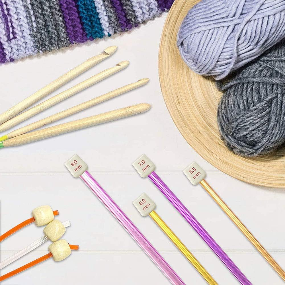 23Pcs Tunisian Crochet Hook Set Include Plastic Cable Afghan Crochet Hook and Tunisian Afghan Aluminum Knitting Needles image number 4