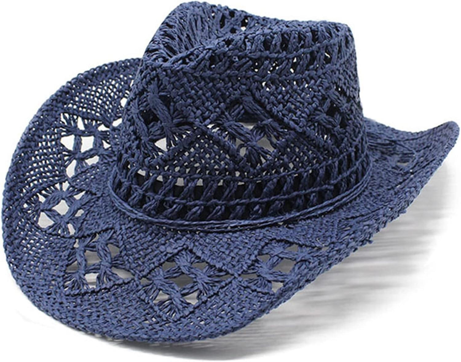 Straw Cowboy Hat for Women Unisex Wide Brim Outdoor Sports Cap Classic Summer Holiday Party Vacation Beach Sun Hat image number 3