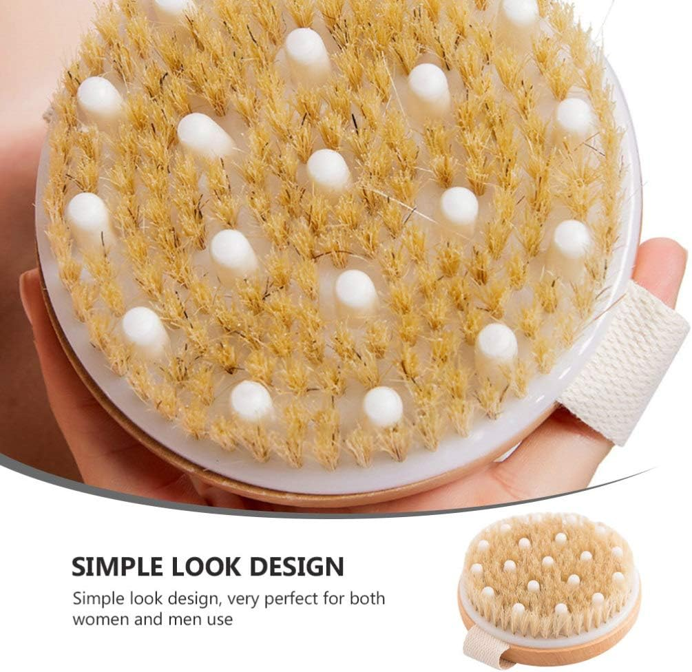 Cabilock Scalp Massager Exfoliating Brush Wooden Bath Brush No Handle Body Rubbing image number 3