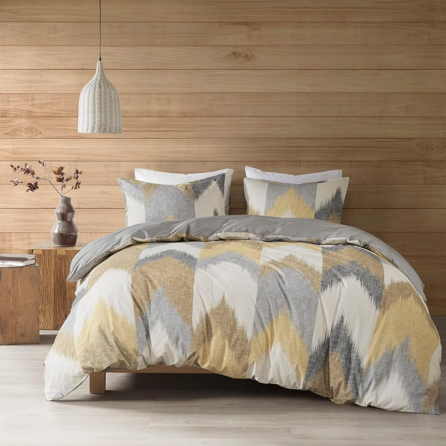 Ink+Ivy Alpine Duvet Cover Set, Yellow, Full/Queen