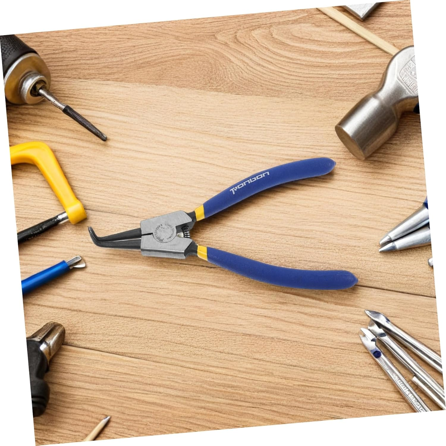 Tofficu 2Pcs Locking Pliers Bent Nose Circlip Tools for Internal External High for Automotive Repairs Efficient Installation Removal image number 2