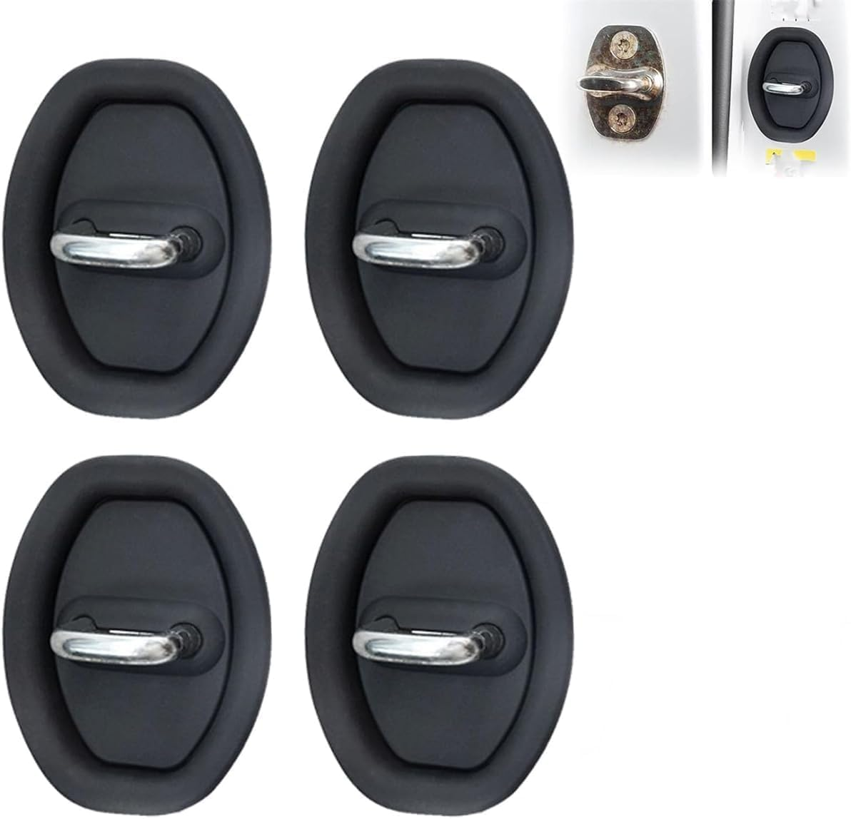 Car Door Latch Protective Cover, Vehicle Doors Locks Guard Stopper Set, Door Lock Protective Cover for Car (White)