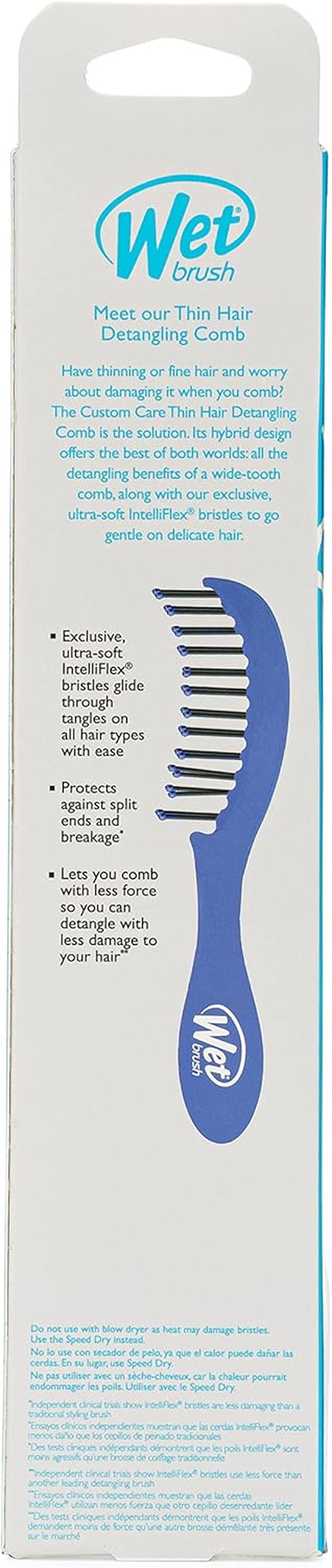 Wet Brush Custom Care Thin Hair Detangling Comb Purple image number 6